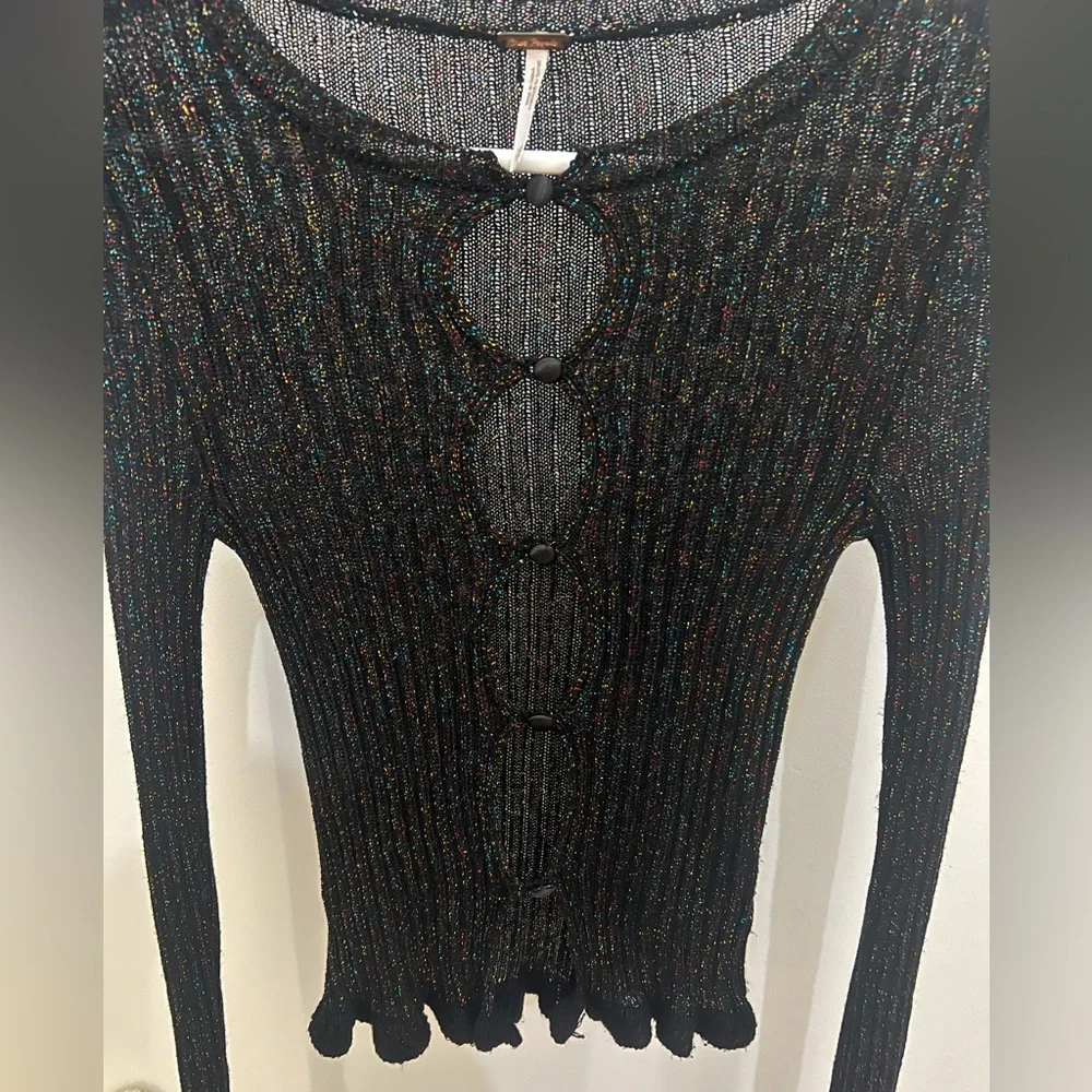 Free People Erica Lurex Metallic Blouse